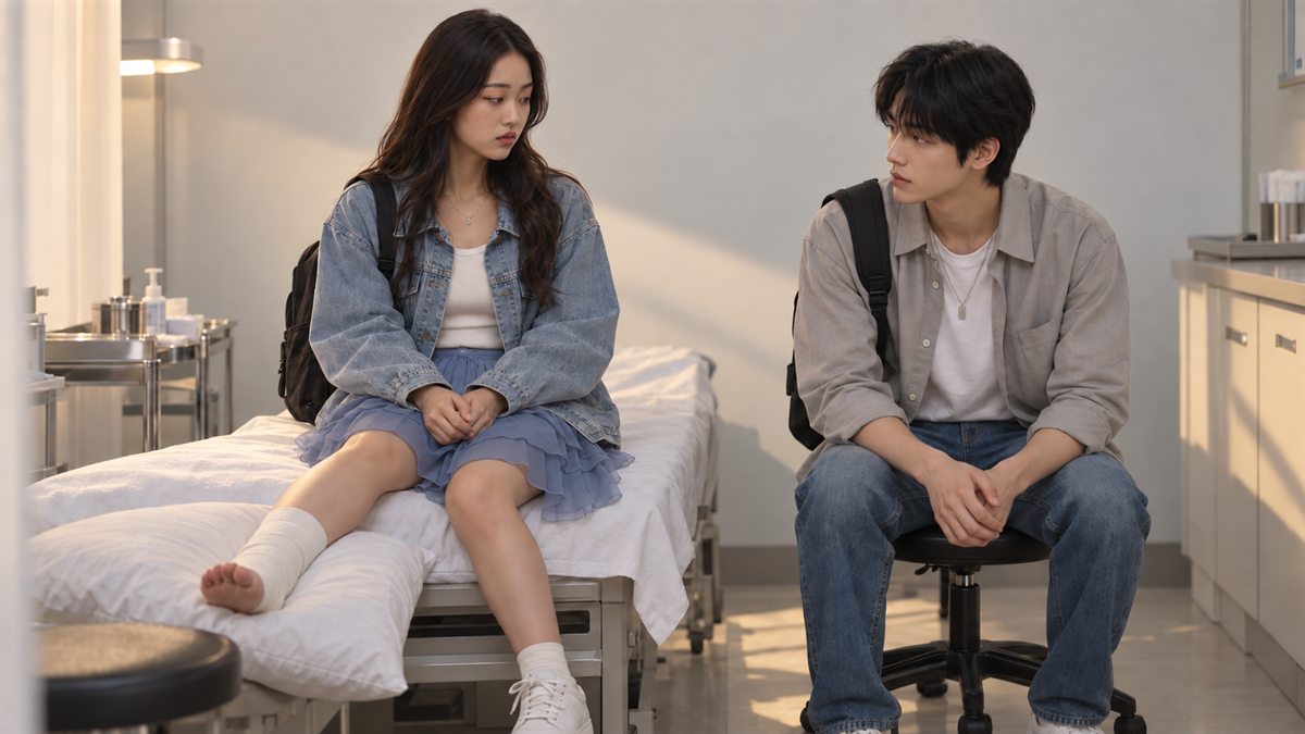 Mina e Jun na enfermaria