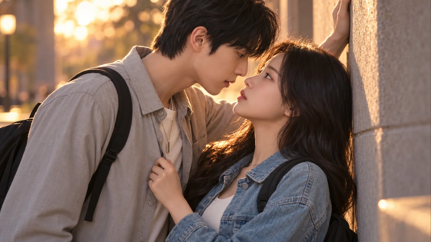 Mina e Jun no campus